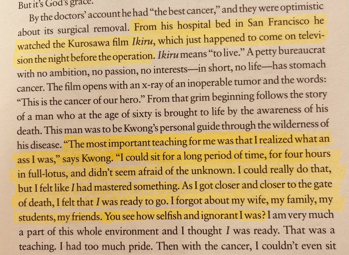 Whenever I see things like this I am always reminded of this quote about a Buddhist monk who gets cancer, watches *Ikiru*, &amp; realizes he’s been selfish his whole life: