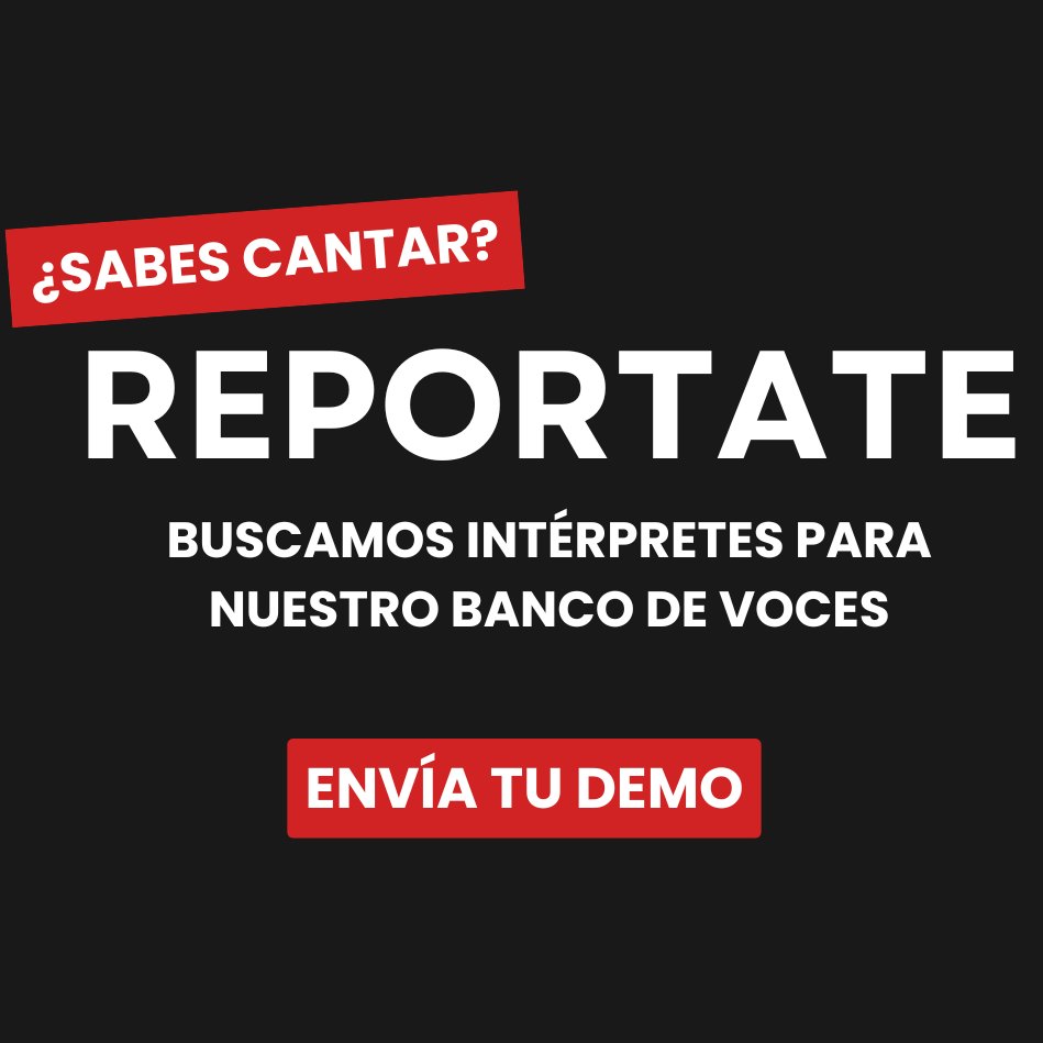 🎶 Tu voz podría dar vida a nuestras próximas canciones.
Buscamos intérpretes de canto para doblaje. 

📩 Mándanos tu demo.

#Doblaje #DoblajeLatino