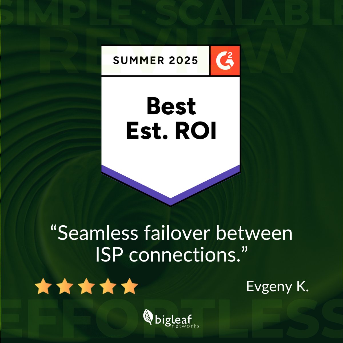 BigleafNetworks's tweet image. 🌐 Because uptime isn’t optional.

&quot;Seamless failover between ISP connections.&quot; — Evgeny K.

With Bigleaf, your business stays online—no interruptions, no stress.

#BusinessContinuity #BigleafNetworks #FailoverSolutions #G2Awards #HybridWAN
