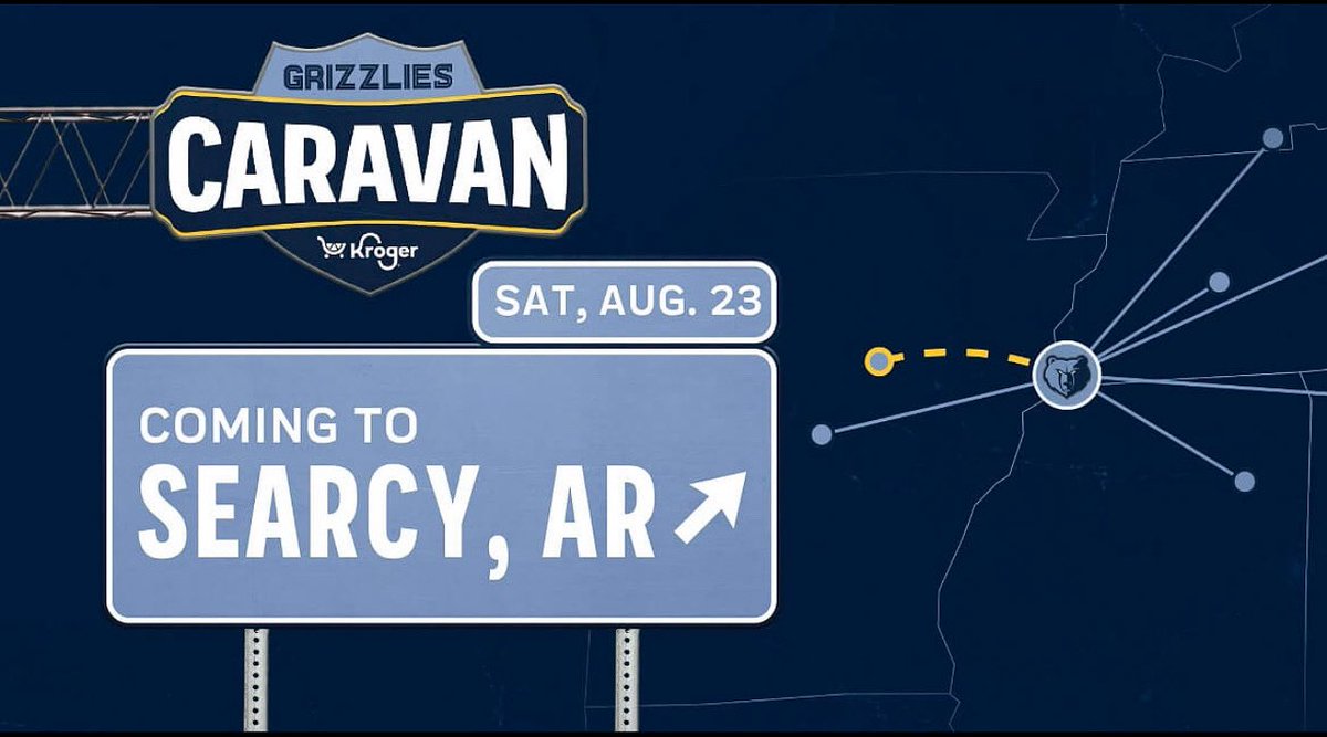 The Grizzlies are coming to town as a part of the Grizzlies Regional Caravan! Searcy High School will be hosting a FREE Junior Grizzlies basketball clinic for kids ages 6-14 on Saturday, Aug. 23 from 4pm-5pm. (grizzlies.leagueapps.com/events/4665468…) is required. Space is limited.