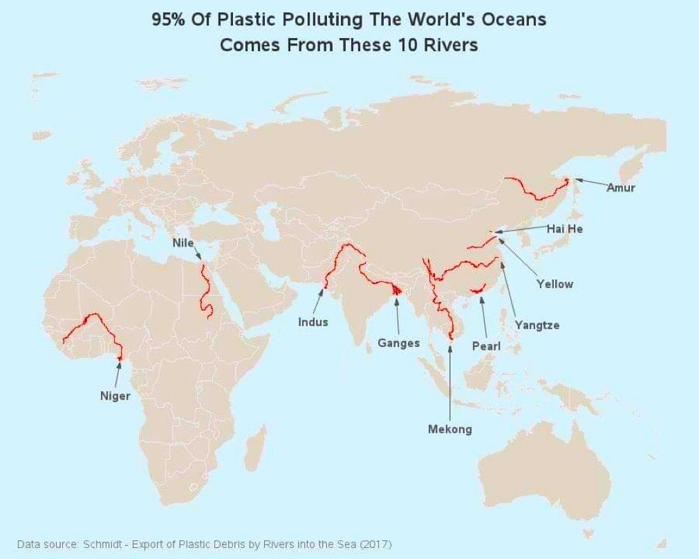 mkibaroglu's tweet photo. Okyanusları kirleten plastik atıklarının %95’inin 10 büyük nehirden geldiği belirlenmiş. https://t.co/mGWLoRixjc