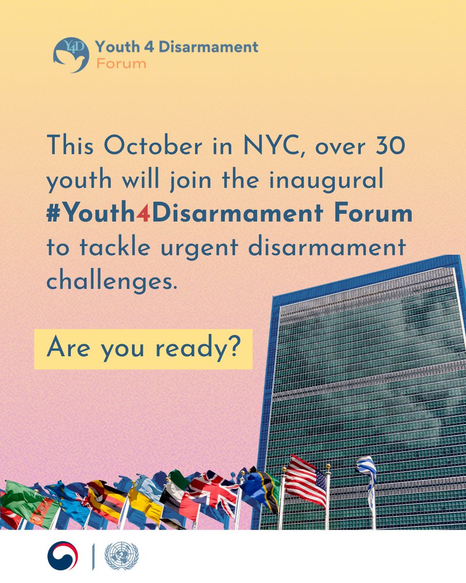 Celebrating #YouthDay with exciting news! ODA is thrilled to launch the UN #Y4DForum, a dynamic space where over 30 selected youth participants will come together this October in New York City to tackle today’s most urgent disarmament issues. #Youth4Disarmament