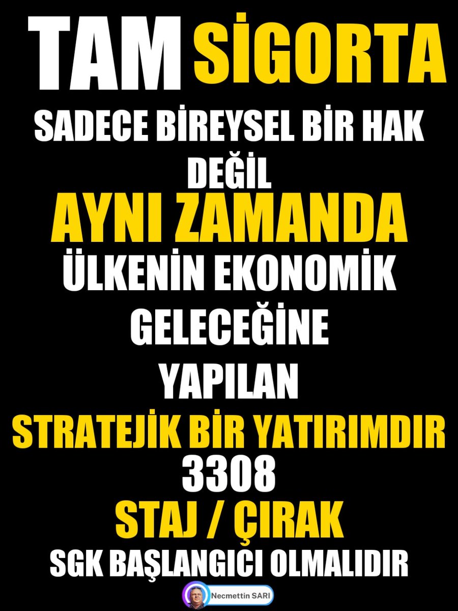 platfrmcirakstj's tweet photo. 39 Yıllık Ucuz ve Güvencesiz Hayatla Bedel Ödeyen Stajyer Çırak: Tam Sigorta Hakkıyla ARTIK Yaşatılmalıdır;
@RTErdogan 
@_cevdetyilmaz 
@isikhanvedat 
@cbsbb 
@TCCBHPK 
@csgbakanligi 
@memetsimsek 
@HMBakanligi 
@dbdevletbahceli 
@MKalayci42 
@ifarukaksu 
@Mustafa_Destici 

Alınan Yada Alınmayan Kararların Bedeli Nedir ve kimler Bedel ödüyor, kimler bu kararlardan fayda sağlıyor? 

Bazen alınan kararlar: Gün ve günleri kurtarma,sermaye gücünü koruma ve bunun ekonomi-üretim-hizmet devamlılığını sağlamada devamlılık sağlayacağı düşünülerek yaplır.

Bu kararları 39 yıl öncesine taşıdığımızda Staj Çıraklık konusunda bu amaçla çıkarılmış 3308 nolu yasasını görmekteyiz.Yaşı ufak ve hayata yeni atılan,bilgi almada haberi olmayan-araştırma imkanı olmayan dar gelirli ailelerin çocuklarından oluşan bu gençler "sen erkenden sigortalı olacaksın ve bak harçlık ta var" deyip teşvik olarak bunu kullanıp yıllarca her işte çalıştırılmış ve emeğinden para kazanılmıştır.mİşveren çalıştırsın diye hastalık ve iş kazası sigortası dahi Devlet tarafından ödenmiştir. 

Bu maliyetsiz işgücünün bedelini kim ödemiştir?: Sigortası geleceğinde emekliliğinde yaramayan,iş kazası olduğunda ölüm yada yaralanmalarda 900 gün prim şartıyla özlükten yararlanabilme şartı getirilmiş,yurtdışında tam sigorta hakkı verilen aynı işi yapan Stajyer Çırağın Türkiye'de bu hakkını emeklilikte kullanma şansı verilirken Yurtiçinde yurduna hizmet eden Stajyer Çırağa sana emeğine emeklilik gelecek hakkı yok denmiştir.Şuan ellili yaşlar bulunan çocukluğundan beri çalışan dünün Stajyer Çırağı ve bugünün ustaları o günlerin Sigorta Başlangıcından yararlanamayarak  cezalandırılmaktadır.İşverenin ödemesi gereken hastalık sigortalarının Devletçe ödenmesi Devlete maliyet oluşturmuştur. 

Peki kim kazanmıştır yıllarca ve hala maliyetsiz her işte çalıştıran işveren kazanmıştır.

2025 e geldiğimizde çözüm adına Tam Sigorta Hakkı kararı alınmayışı sonucunda kimler bedel ödemektedir?

A-Yine yarım sigortalılıktan Stajyer Çırak ve Usta bedel ödemekte hakkını alamamaktadır.

B-Devletin Kısakol prim ödemesini ödeme maliyeti bir bedel olmaya devam etmektedir.

C-Genç nüfus umutsuzluk kaynaklı Sosyal Güvenlik Haklarını alamamadan işyerlerine yada Meslek Okullarına gitmemektedir.Üretim-Hizmet; nitelikli eleman kıtlığı yaşamaktadır.İşverenin bu şekilde devamı zorlaşmaktadır.Sonuçta işveren de bedel ödemeye başlamıştır.

D- Yurtdışı Sosyal Güvenlik ve ücret şartlarının iyi olması kaynaklı beyin göçünün artışı Toplumun bedel ödemesi anlamını taşımaktadır Yaşamı zorlaştıracak bir bedeldir bu.

E-Yaşlanan nüfus tehlikesinde nitelikli eleman bulunmayışı ve yetişme hızının düşmesi Toplumun cebine yansıyacak, Ekonomi sıkıntısı anlamını taşıyacak, ülkemizin dışa bağımlı hale gelmesine sebep olacaktır.

F- Meslek Okulu İtibarının maliyetsiz işgücü etiketiyle itibarsızlaştırılması sonucu Ailelerin Meslek Okullarına çocuklarını göndermelerinde iknası zorlaşmaktadır.Bu da işgücü yatırımının bitmesini ve mesleklerin ölmesini beraberinde getirmektedir.

G-Tam Sigorta Hakkıyla SGK Bütçesine Girecek 2025 verilerine göre 15 milyar TL lik kaybın Ağustos ayı toplamındaki değeri 90 milyar TL dir.Bu bir kaynak kaybı,Aktüeryal dengesinin düzenlemesinde de pozitif etkinin faaliyete geçememesi anlamına gelmektedir.

Alınan Kararlar artık Bedel ödeyen değil Gelecek ve İtibar sağlayıp,Sosyal Adalet ilkesinin uygulanmasıyla Hakkın Alınterine teslimi anlamı taşıyacaktır.Yarım Sigorta Stajyer Çırak Usta'nın sonudur...

Staj ve Çıraklık Sigortası Mağdurları Platformu 🇹🇷

Tam Sigorta Yapın
#MeslekLiseleriKoybolmasın
#StajyerÇırakHayatınıKoydu