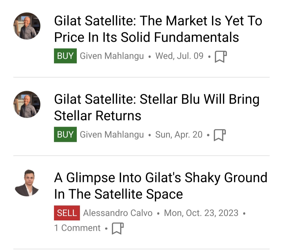 Gilat Satellite remains under the radar despite outperfoming the S&amp;P 500. Im the only one that wrote about this name since 2023