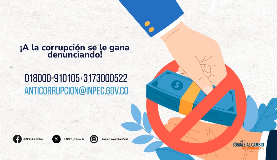 INPEC_Colombia's tweet photo. #NoALaExtorsión✋ | Atención ⚠️ #Colombia llegó el momento de denunciar la extorsión carcelaria. No siga siendo víctima de este delito #SoyTransparente aquí ⬇️ las líneas telefónicas☎️ para que no caiga más en este flagelo. https://t.co/tNKmNVlYHo