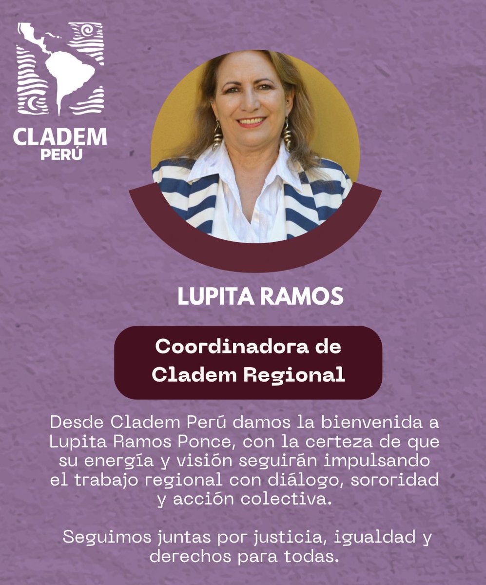 Damos la bienvenida a Lupita Ramos a la coordinación regional. Confiamos en que su fuerza y mirada seguirán tejiendo redes de sororidad y acción por la igualdad.

Agradecemos a Milena Páramo por su liderazgo y compromiso al frente de la coordinación que fortaleció nuestra red ✊