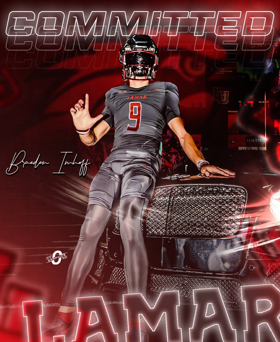 Braeden Imhoff 2026 (@imhoffbraeden) on Twitter photo I am truly honored and blessed to be able to announce my commitment to <a href="/LamarFootball/">Lamar University Football</a>. I want to thank God, my family, friends, and coaches for supporting me throughout journey! #Boomtown #PeckEmCards
<a href="/CoachRossomando/">Peter Rossomando</a> <a href="/CoachSpo_/">Andrew Sparano</a> <a href="/Coach_RMcCarthy/">Ryan McCarthy</a> I am truly honored and blessed to be able to announce my commitment to <a href="/LamarFootball/">Lamar University Football</a>. I want to thank God, my family, friends, and coaches for supporting me throughout journey! #Boomtown #PeckEmCards
<a href="/CoachRossomando/">Peter Rossomando</a> <a href="/CoachSpo_/">Andrew Sparano</a> <a href="/Coach_RMcCarthy/">Ryan McCarthy</a>