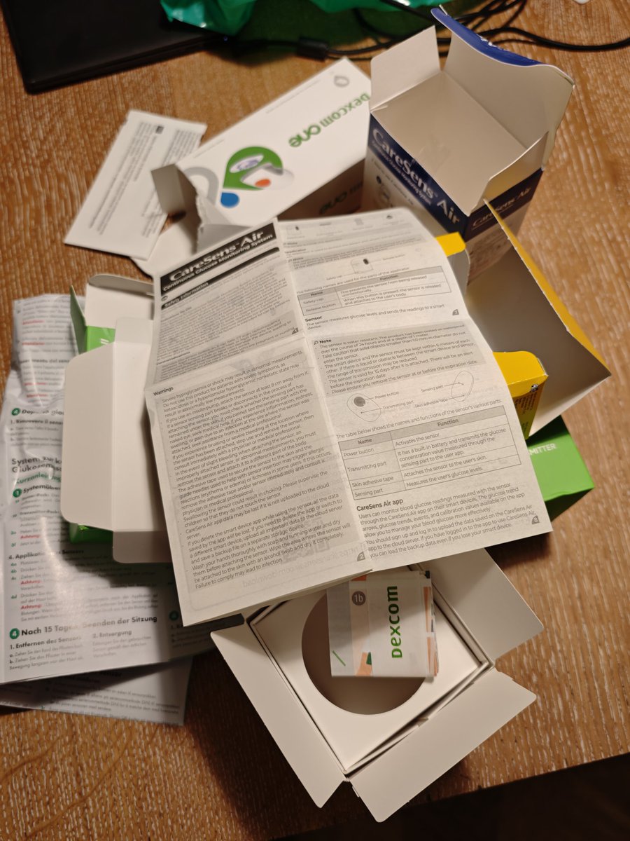 Nine freshly applied CGMs and the mess they create.