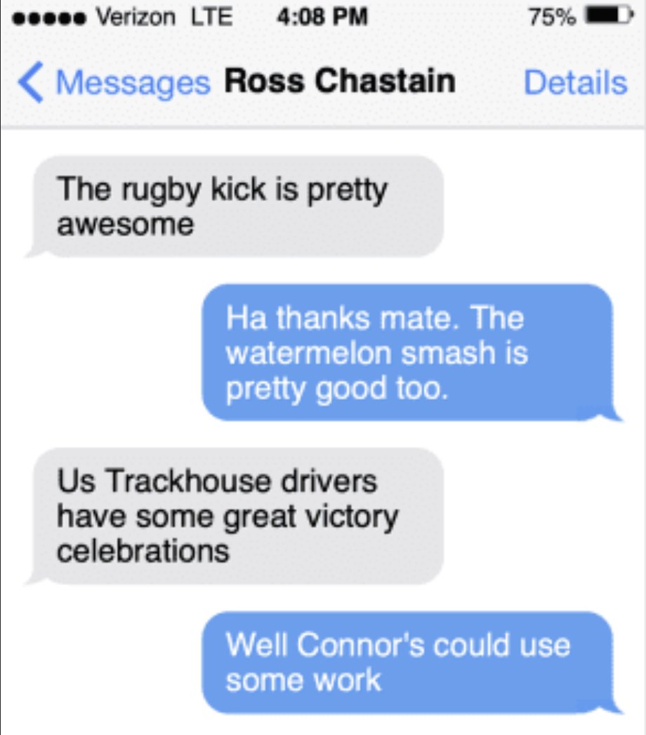 nascarcasm (@nascarcasm) on Twitter photo So SVG won at <a href="/WGI/">Watkins Glen International</a> and received several (extremely fake) texts afterwards.
Read them all here -> nas.cr/4mdZfkV
#NASCAR.com So SVG won at <a href="/WGI/">Watkins Glen International</a> and received several (extremely fake) texts afterwards.
Read them all here -> nas.cr/4mdZfkV
#NASCAR.com