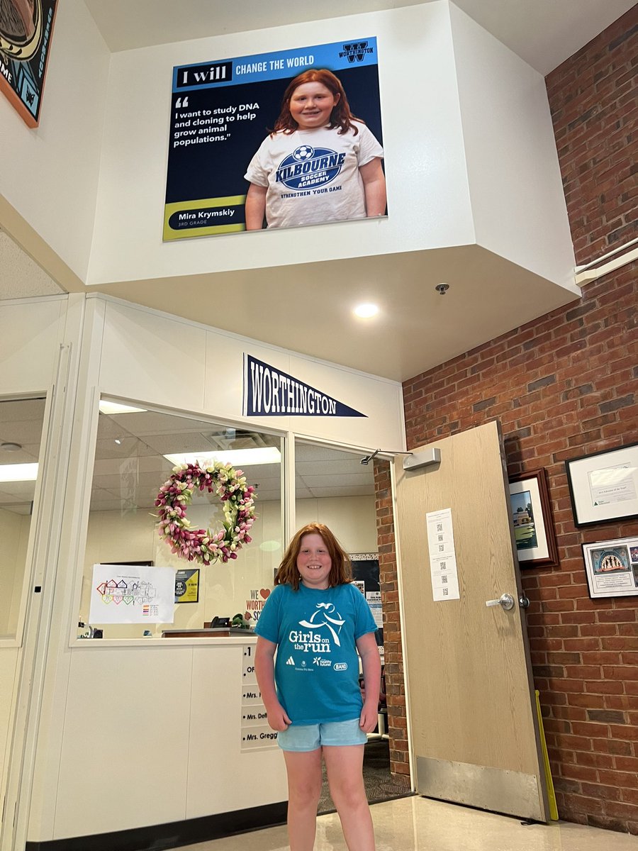 That feeling you get when you walk in to your school and see yourself on a huge poster!  We are so proud of you, Mira!  😁 <a href="/wcsdistrict/">Worthington Schools</a> #itsworthit
