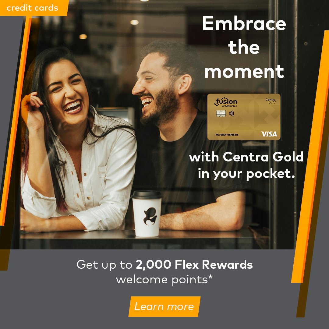 Embrace every moment and every dollar! 💲When you apply for a Fusion Centra Gold card, earn 1 point for every dollar spent on everyday purchases, plus up to 2,000 Flex Rewards welcome points! 💳

For more details, visit fusioncu.com/en/personal/pr…