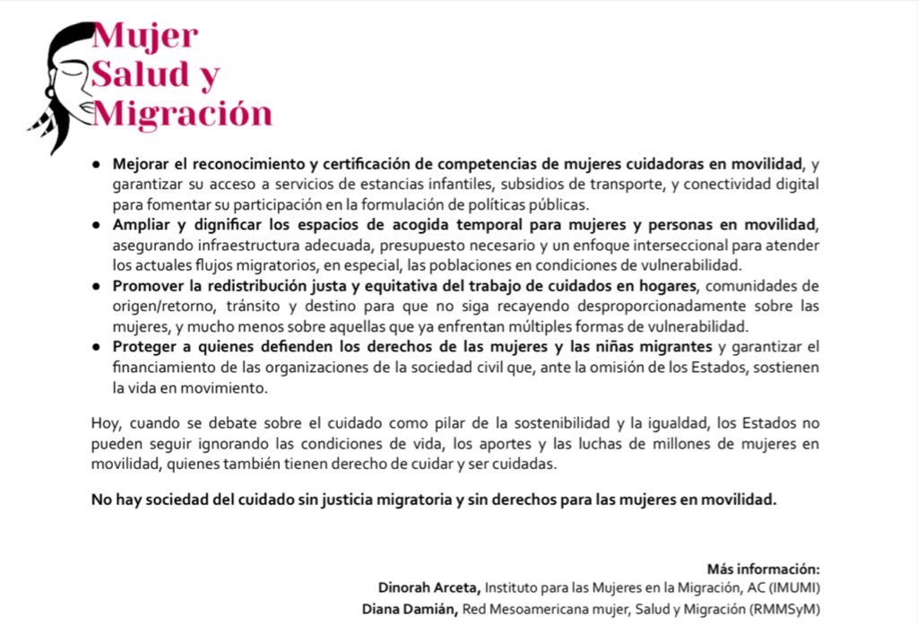 #RMMSyM #XVIConferenciaMujerALC
📣 38 mujeres defensoras de Honduras, Guatemala, El Salvador y México, integrantes de la Red Mesoamericana Mujer, Salud y Migración, llevamos a cabo nuestro encuentro “Mujeres, cuidados y migración” en el que reflexionamos cómo las mujeres en