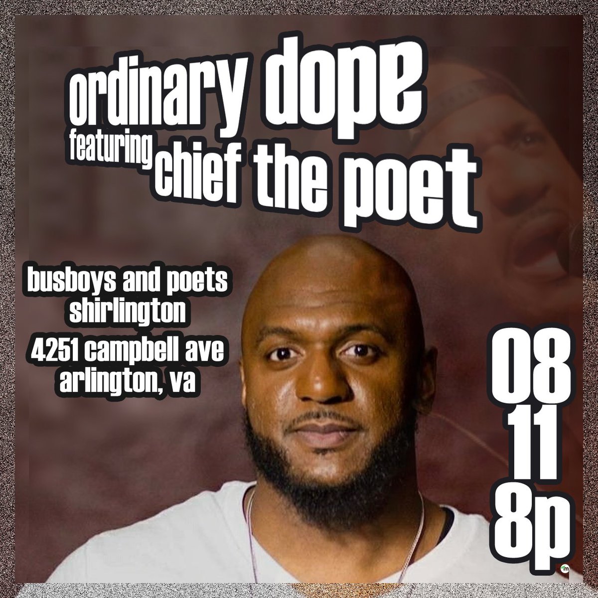 in multiple hours from now

i will be hosting <a href="/BusboysAndPoets/">Busboys and Poets</a> 
the open mic will be opening and
<a href="/ChiefThePoet/">Michael J. Peterson</a> will be featuring

tell two people you don't like to come out and discover why you are better than them at all things