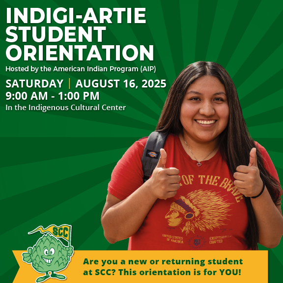 ScottsdaleCC's tweet photo. Fall Semester is starting and we're holding student orientations!

Indigi-Artie Student Orientation
Sat, Aug 16
9 - 1 PM
ICC 221/222

API is hosting this orientation to help students:

Meet API staff, explore services, navigate college with confidence and community https://t.co/WAECsOIxqN