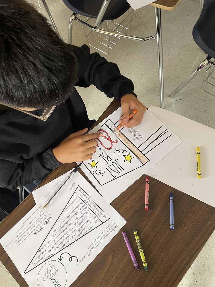 MsNavarro0's tweet photo. We hit the ground running with some writing. We will hang them up around our classroom! #Unstoppable #JMS #SeventhELA #HappyFirstDay https://t.co/8Gx8doY0Oz