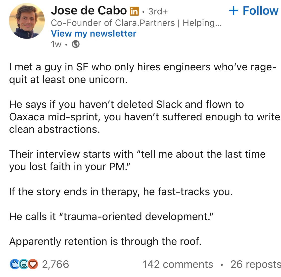 HFMMHO's tweet photo. LinkedIn is an insane place https://t.co/I91bT61lOp