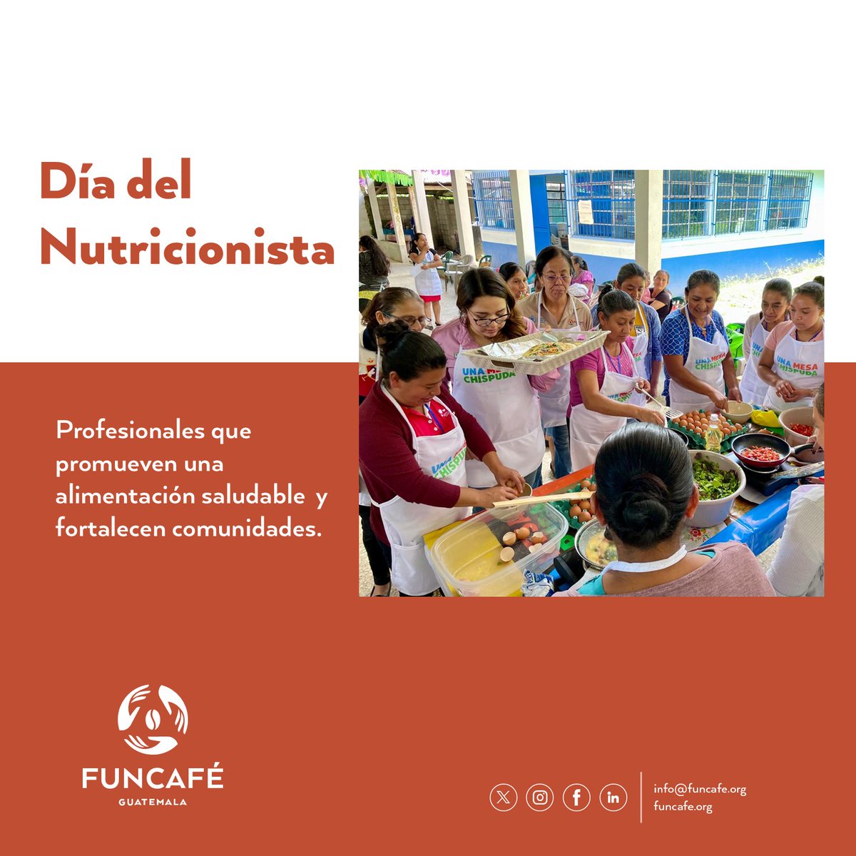 ¡Día del Nutricionista! 
Reconocemos la labor de los profesionales que con compromiso y conocimiento contribuyen a mejorar la salud y la calidad de vida de las personas mediante la promoción de una alimentación adecuada, equilibrada y sostenible. #funcafé #nutrición  #salud