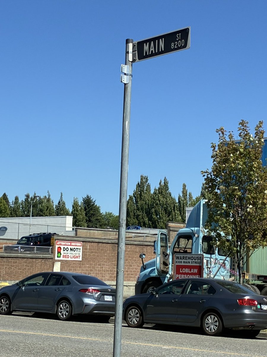 Missing street sign 69th &amp; Main … black market ? rec room decor ? #BeyondtheCall