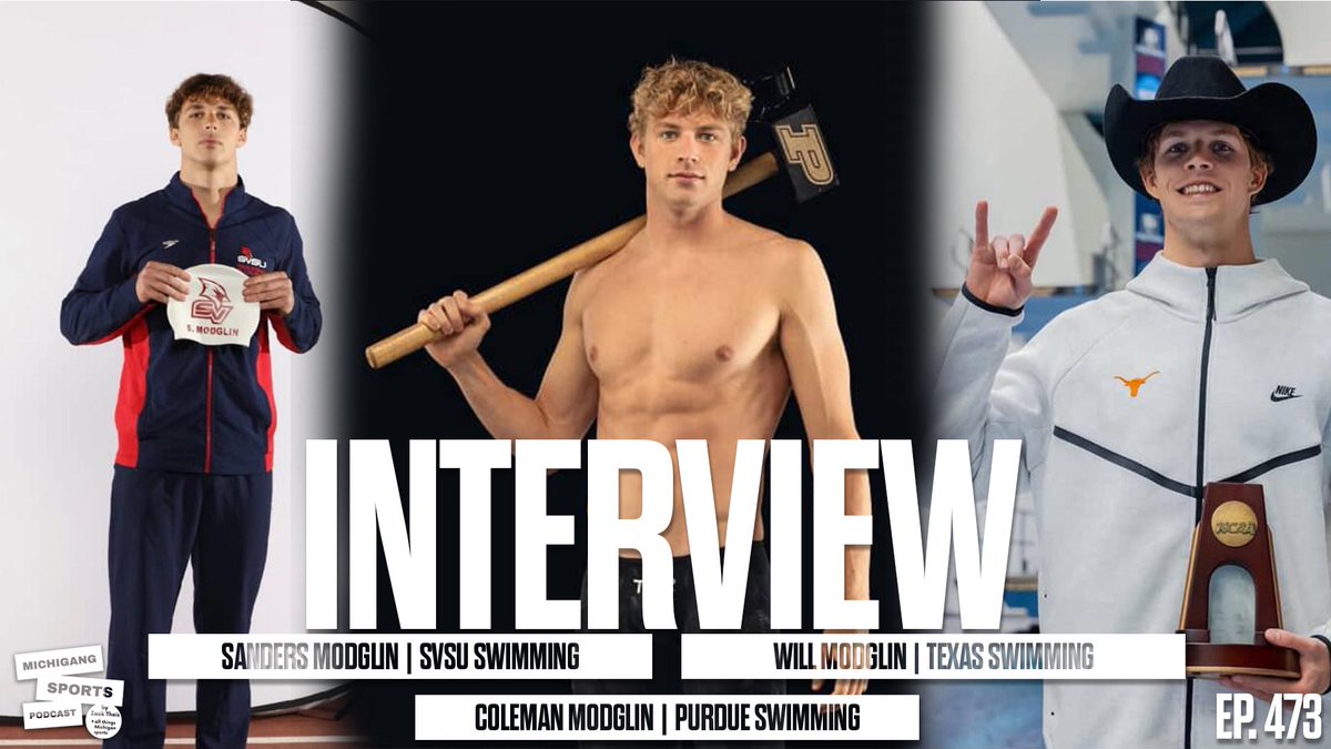 MichigangSports's tweet photo. Episode 473: Interview with Swimming Trio and Brothers Sanders, Will and Coleman Modglin:

In this episode, the Modglin brothers shared their journey in the world of swimming, discussing their upbringing in a swimming family, and their sibling rivalry! 
https://t.co/DJwKN8Wlu8 https://t.co/pD0fVC0vIv