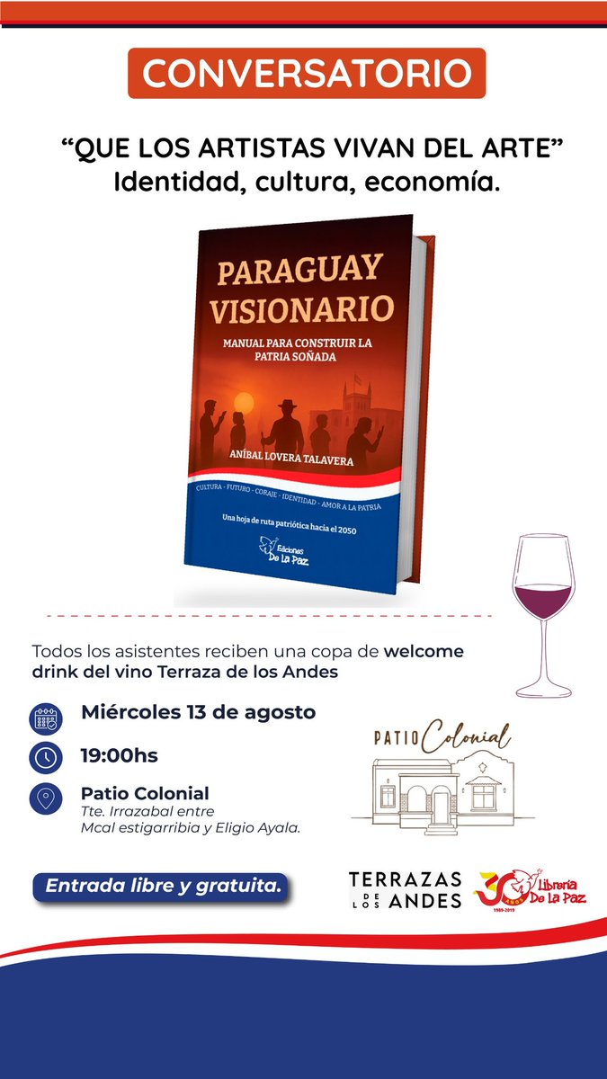 Hoy el Paraguay no necesita promesas: necesita propósito. Y eso es lo que trae Paraguay Visionario: una hoja de ruta pensada desde la emoción, la evidencia y el coraje. Si alguna vez soñaste con un país digno, este evento es tu lugar. Vení. Vamos a hacer historia, juntos.💪🇵🇾❤️