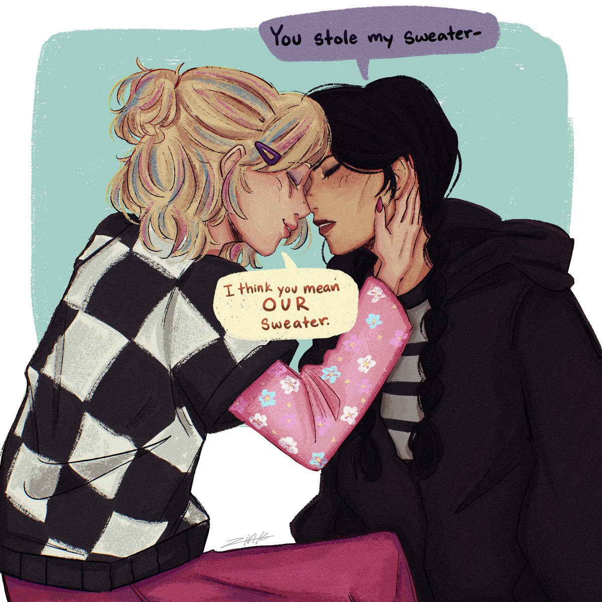 Candiskulz's tweet photo. Art commission for @lizfromtumblr ! ART COMS ARE STILL OPEN!! #wenclairstays #wenclair #wenclairfanart #wlw #WednesdaySeason2 #wednesdayaddams #enidsinclair https://t.co/emcBALBepO