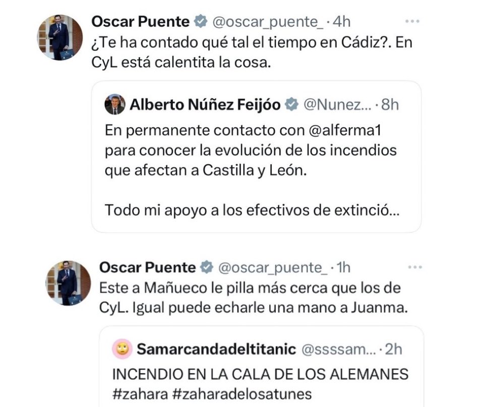 .<a href="/oscar_puente_/">Óscar Puente</a> eres un desgraciado. Tenemos una persona con más del 80% del cuerpo quemado, decenas de familias desalojadas por IF y tú, Ministro del demonio, te dedicas a tuitear barbaridades. Ya que no haces tu puto trabajo, al menos deja de escribir burradas, escoria.
