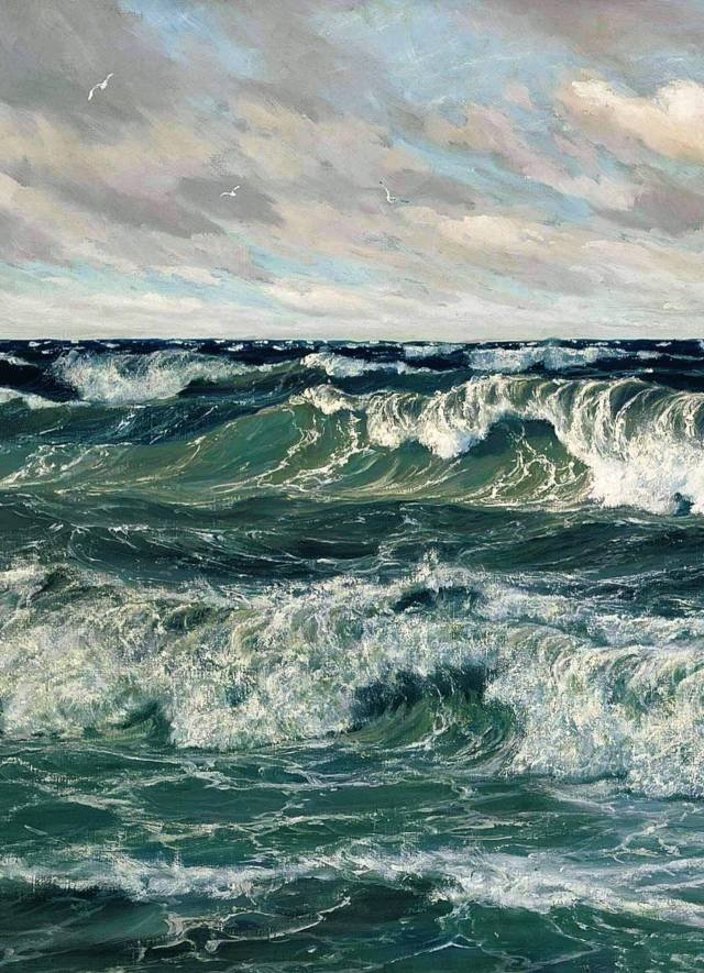 DailyClassicArt's tweet photo. Patrick von Kalckreuth - "The North Sea" (1955) https://t.co/Q75yNa4akd