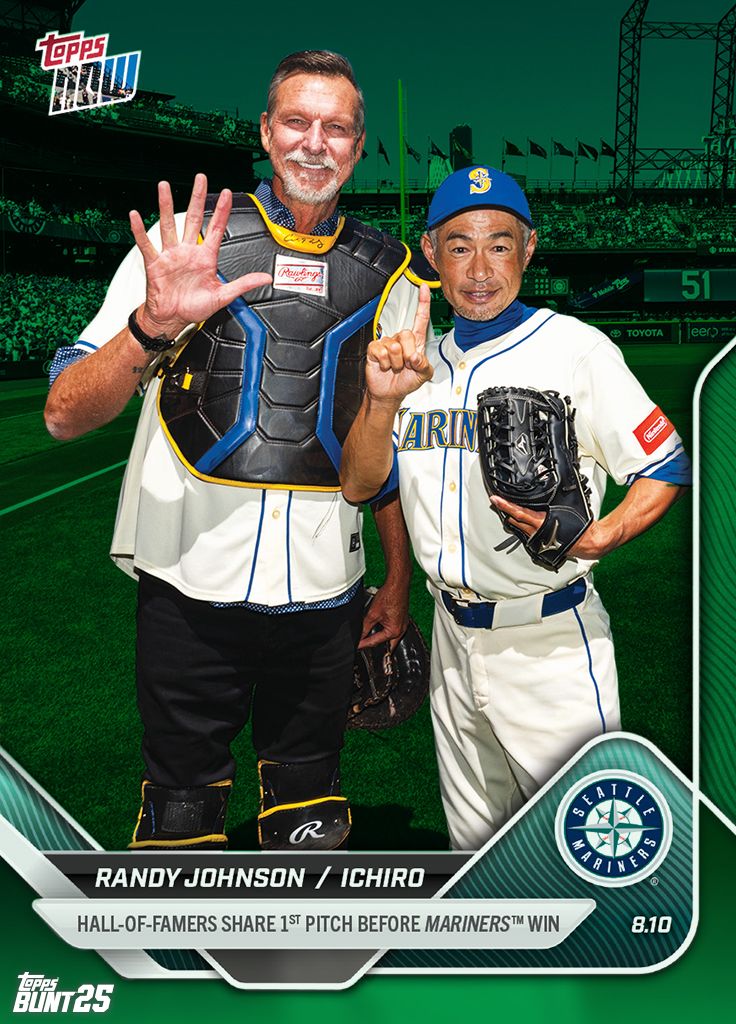 ⚾ TOPPS NOW: Mariners legends reunite for a ceremonial first pitch honoring Ichiro! #BUNT25 #TridentsUp

📲 More: buff.ly/CYYjxsZ