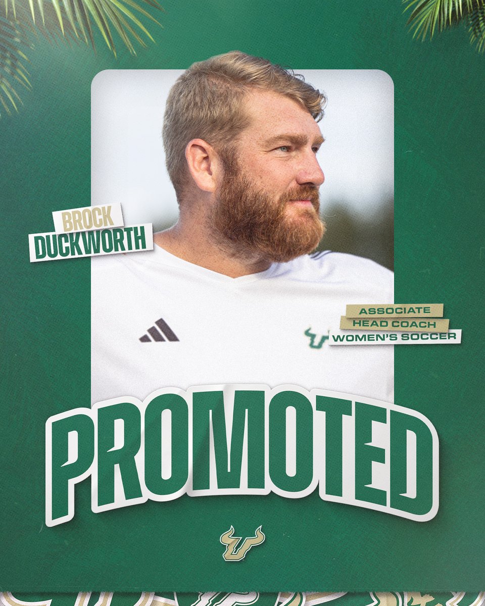 USF Women's Soccer (@usfwsoc) on Twitter photo .<a href="/Brock_Duckworth/">Brock Duckworth</a> has been promoted to Associate Head Coach! 🤘
More details: gobulls.co/DuckworthPromo… .<a href="/Brock_Duckworth/">Brock Duckworth</a> has been promoted to Associate Head Coach! 🤘
More details: gobulls.co/DuckworthPromo…