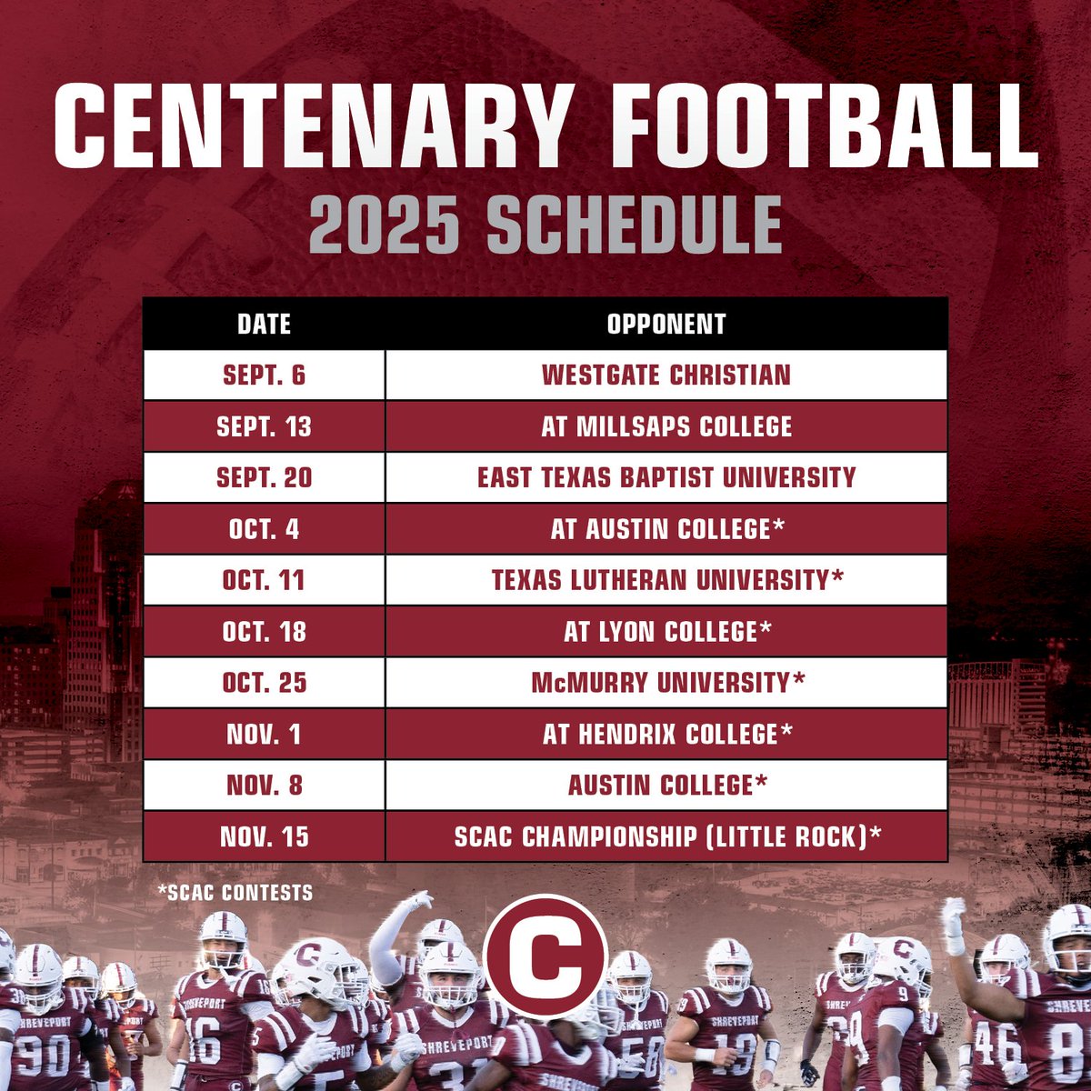 GoCentenary's tweet photo. Mark your calendars and GO GENTS!
#GoCentenary #CTheOpportunity https://t.co/4wGPyJCbeT