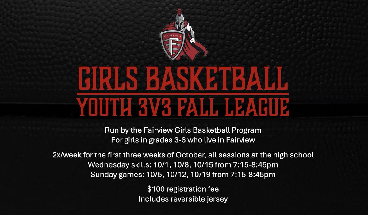 Our youth 3v3 fall league is back!!! 🙌 
Info below.👇 Register here. 👉
events.hometownticketing.com/boxoffice/fair…