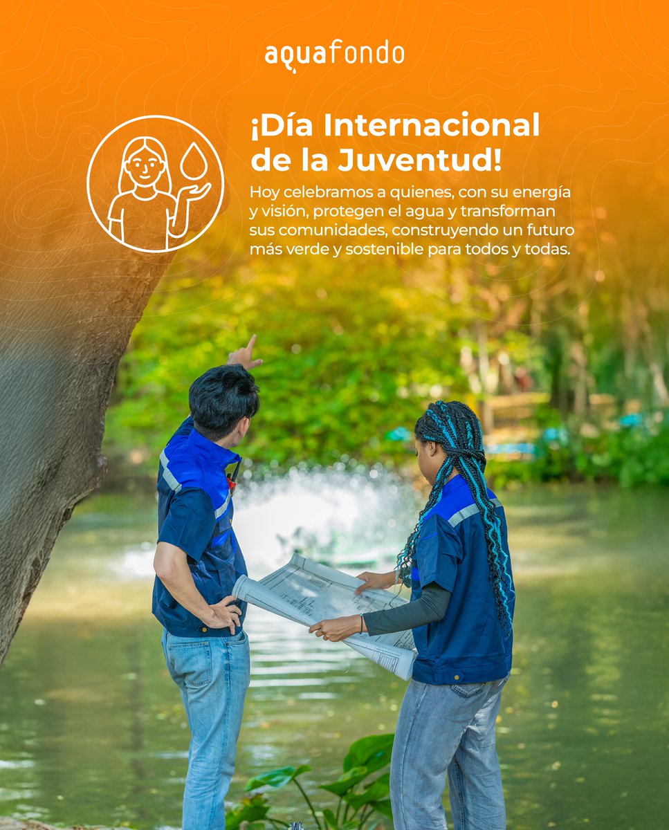 🌍 ¡La juventud transforma!

💧Hoy celebramos a quienes, con su energía y compromiso, protegen el agua y cuidan la vida. 

💙Desde sus comunidades inspiran un futuro más verde, justo y sostenible. 

#DíaDeLaJuventud #GuardianesDelAgua