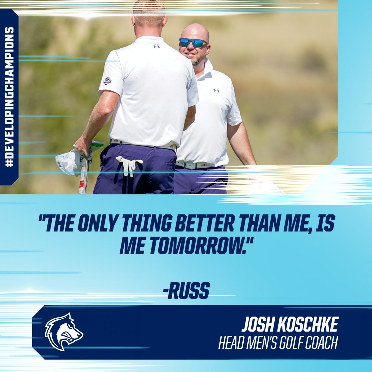 CSU Pueblo ThunderWolves (@gothunderwolves) on Twitter photo 🚨 Today's #MotivationalMonday comes to you from <a href="/csupmensgolf/">CSU Pueblo Men's Golf</a> Head Coach Josh Koschke
"The only thing better than me, is me tomorrow."
-RUSS
#DevelopingChampions 🚨 Today's #MotivationalMonday comes to you from <a href="/csupmensgolf/">CSU Pueblo Men's Golf</a> Head Coach Josh Koschke
"The only thing better than me, is me tomorrow."
-RUSS
#DevelopingChampions