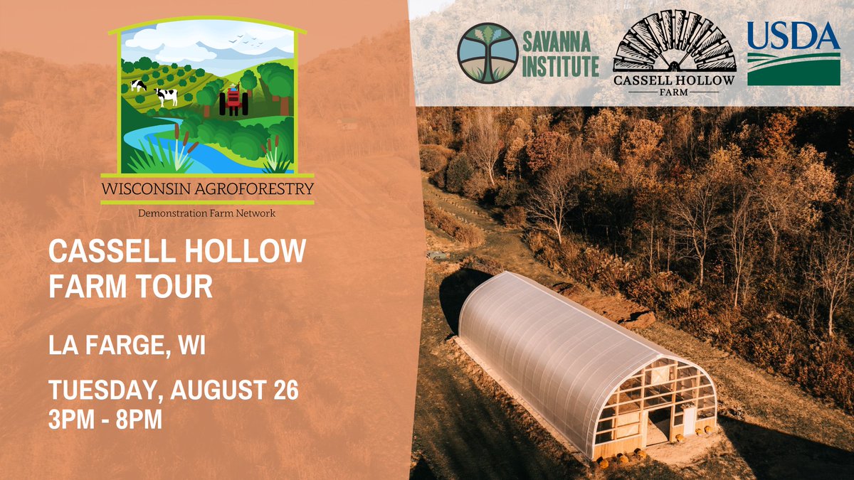 WI Agroforestry Demonstration Farm Network: Cassell Hollow Farm Tour
August 26 @ 3:00 pm - 8:00 pm
La Farge Wisconsin 

Graham Cassellius of Cassell Hollow Farm will host this field day focused on agritourism and hazelnuts. Guests who want to participate in an in-depth workshop