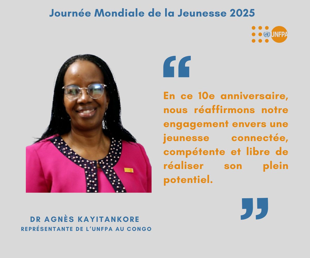 CongoUnfpa's tweet photo. #JournéeInternationaleDeLaJeunesse

Les #jeunes d’aujourd’hui sont plus connectés que jamais, et avec les bons outils, ils peuvent changer le monde.

Ensemble, donnons-leur des outils qui leur permettent de réaliser leur potentiel.

L’avenir, c’est eux. L’#UNFPA est à leurs côtés https://t.co/k8PaoimmtW