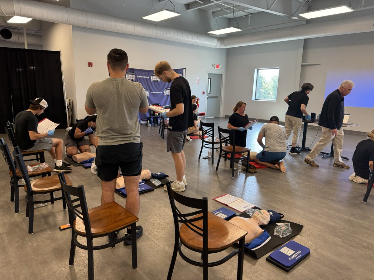 GameOnSports2's tweet image. Our team recently took an important step in getting ready for the busy season — completing CPR certification! Safety is always a top priority at Game On Fitchburg, and we’re dedicated to making sure our staff is prepared to respond in any situation.