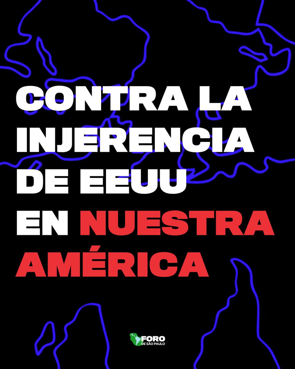 ¡Repudiamos de manera categórica y sin concesiones las nuevas maniobras injerencistas de Donald Trump, que busca legitimar la intervención militar en América Latina y el Caribe! 

📲Para leer la nota completa: forodesaopaulo.org/protesta-contr…