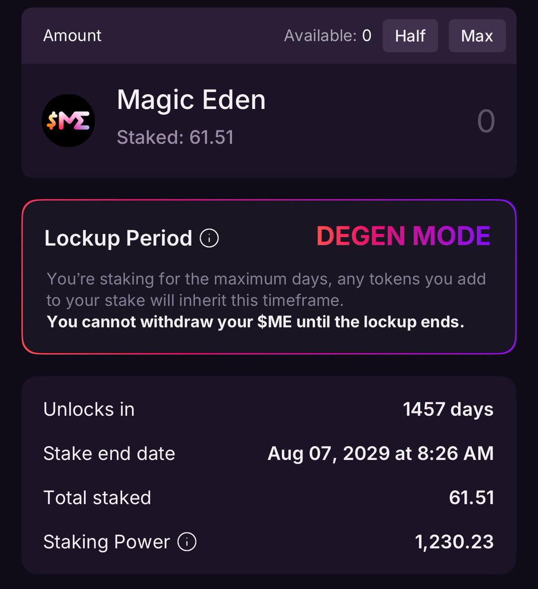 Decided to stick with a long term plan‼️ <a href="/MagicEden/">Magic Eden 🪄</a>
