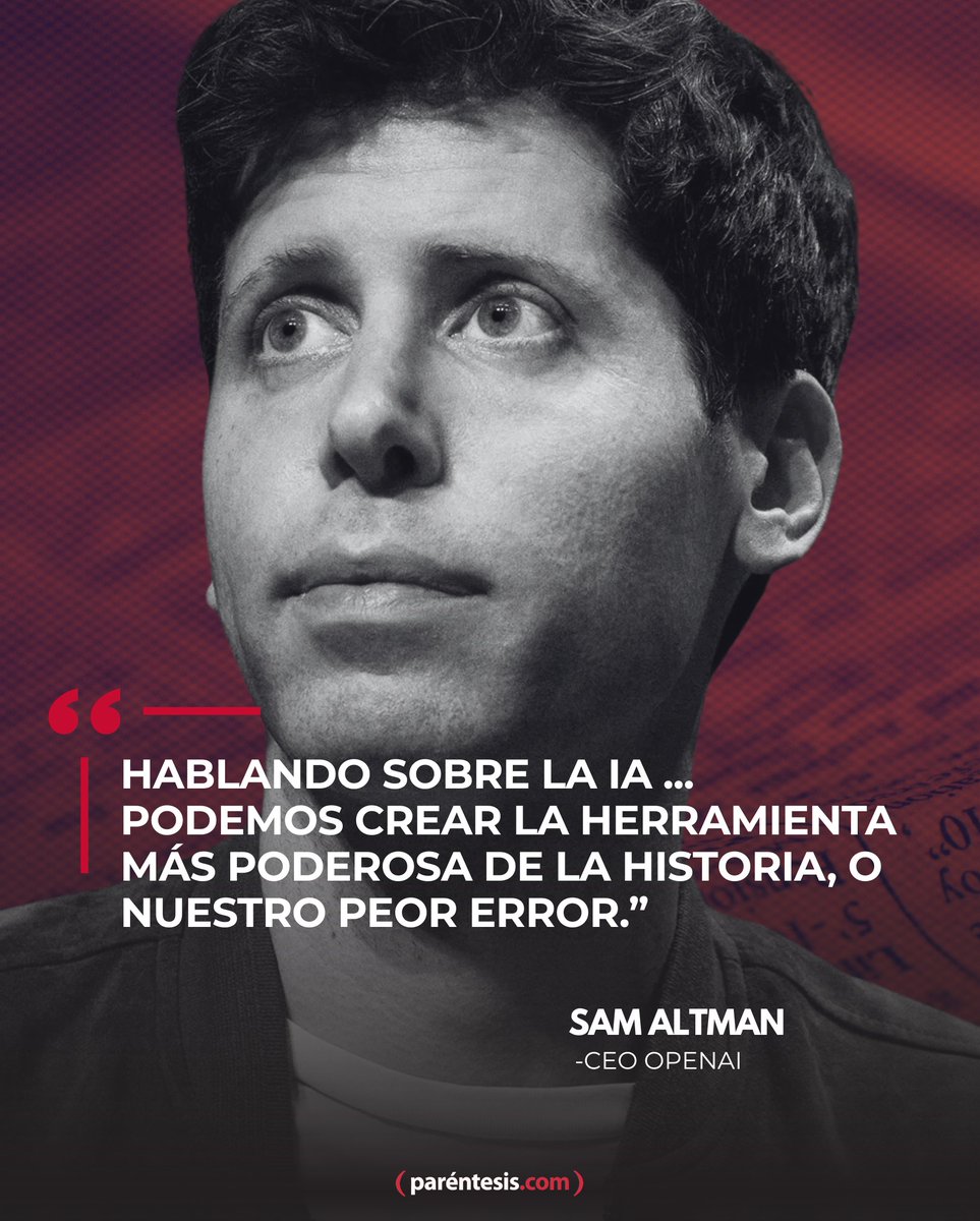 La IA ya no es ciencia ficción. Es la fuerza que puede levantar o destruir nuestro futuro. La diferencia está en nosotros: cómo la diseñemos, cómo la controlemos, y qué tan conscientes seamos del poder que estamos desatando, eso es lo que opina el CEO de OpenAI, Sam Altman.