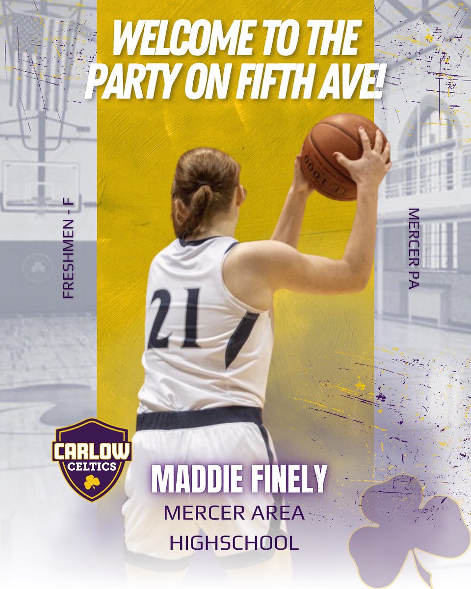 Meet the Celtic Monday! ☘️
Let’s give a warm welcome to Maddie Finley —
A Freshmen Forward representing Mercer PA!
Catch them making moves on Fifth Ave with CU