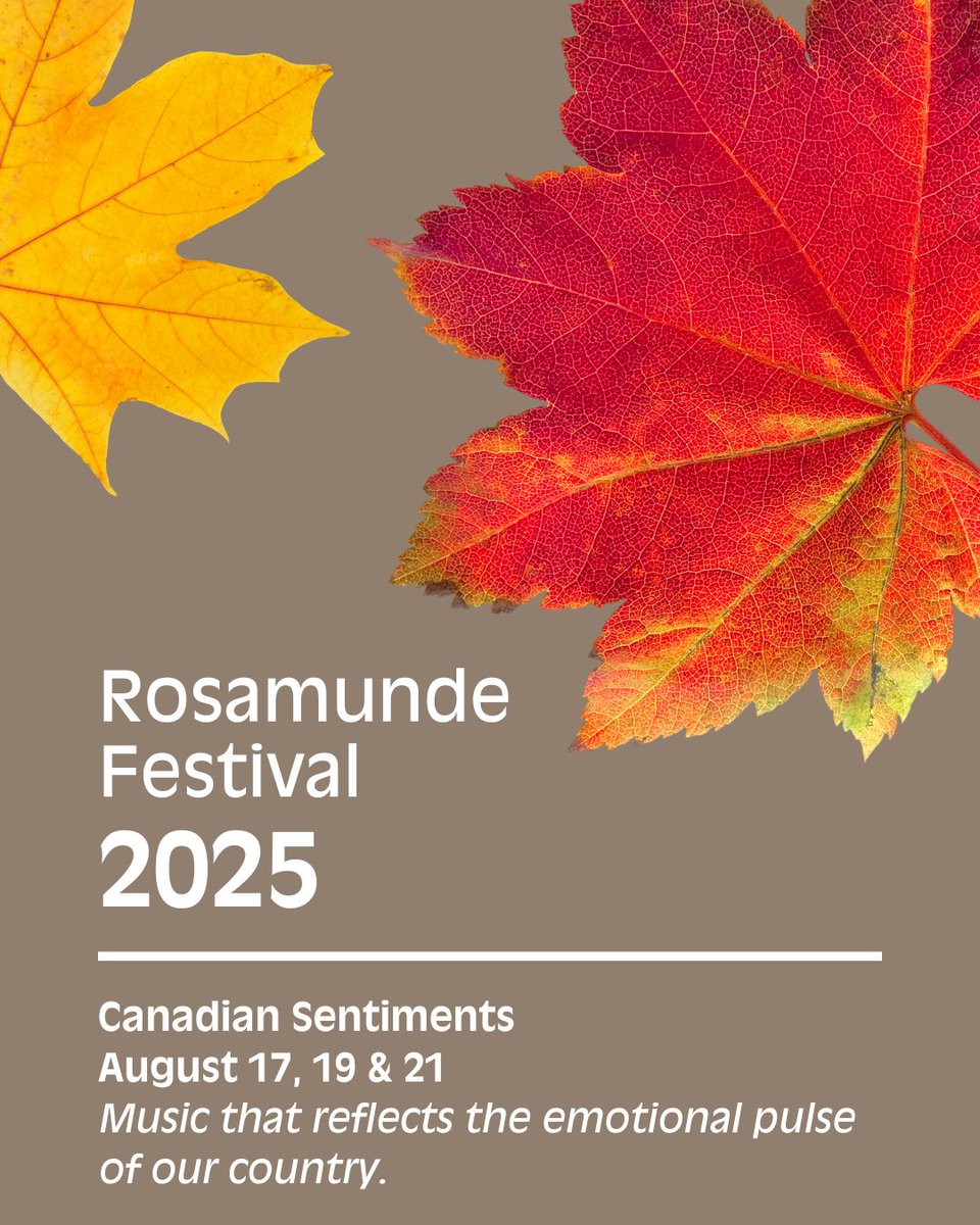 🎻 Rosamunde Festival 2025: Canadian Sentiments
📅 Aug 17, 19 &amp; 21 | 📍 Canadian Mennonite University, Winnipeg
🎟️ $30/concert or $75 pass
Experience 3 nights of powerful Canadian music exploring identity &amp; resilience.
Tickets &amp; info: rosamunde.ca <a href="/RosamundeMusic/">Rosamunde Music</a>