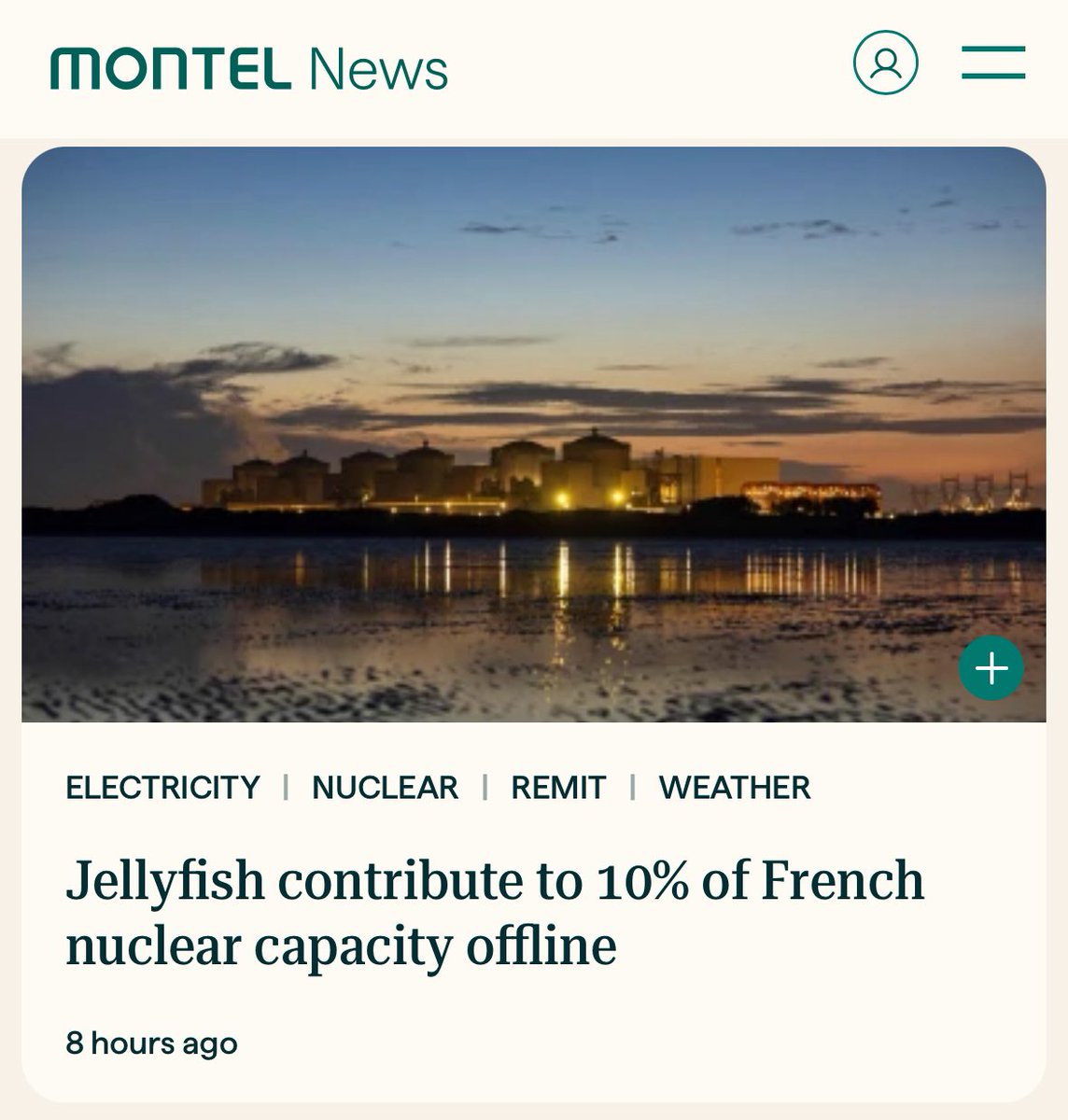Jellyfish contribute to 10% of French nuclear capacity offline
⚛️🪼🇫🇷
montelnews.com/news/197490ca-…