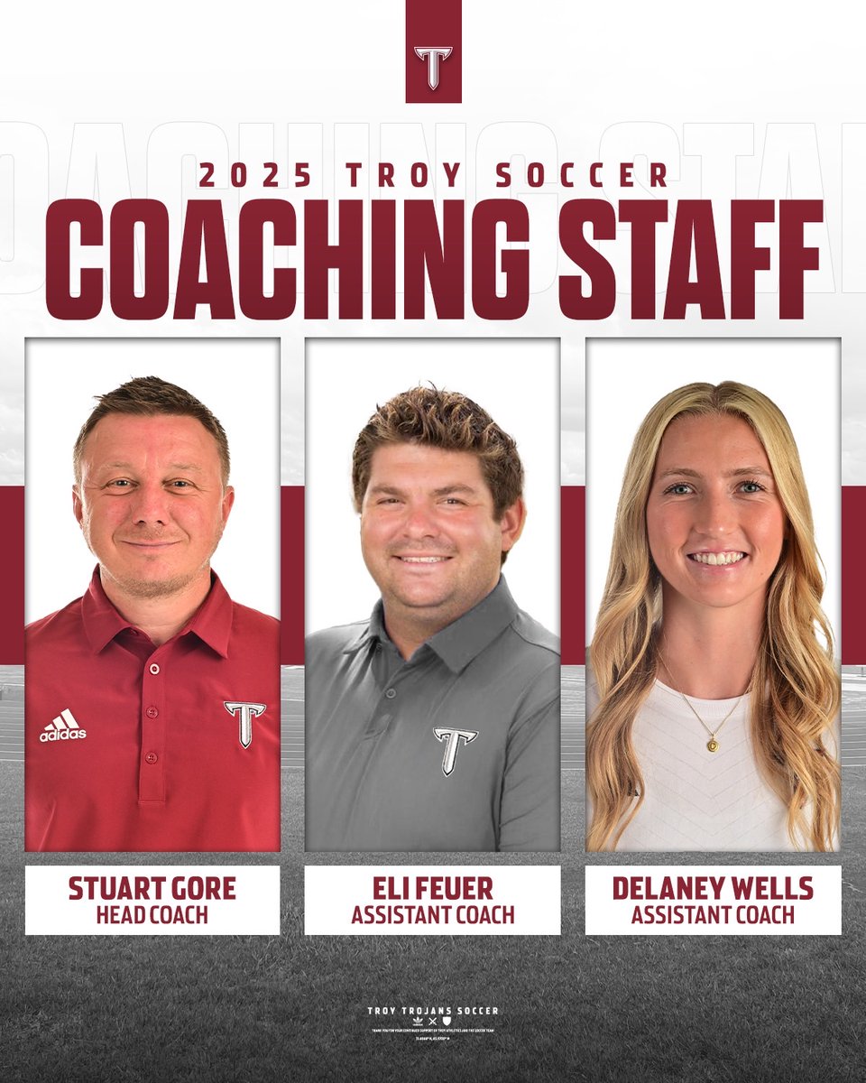 TroyTrojansWSOC's tweet photo. Troy Soccer Finalizes 2025 Coaching Staff

📰 » https://t.co/jdmUyIzX0z

#WEoverme | #OneTROY⚔️⚽️ https://t.co/Zadhb1B3Cr