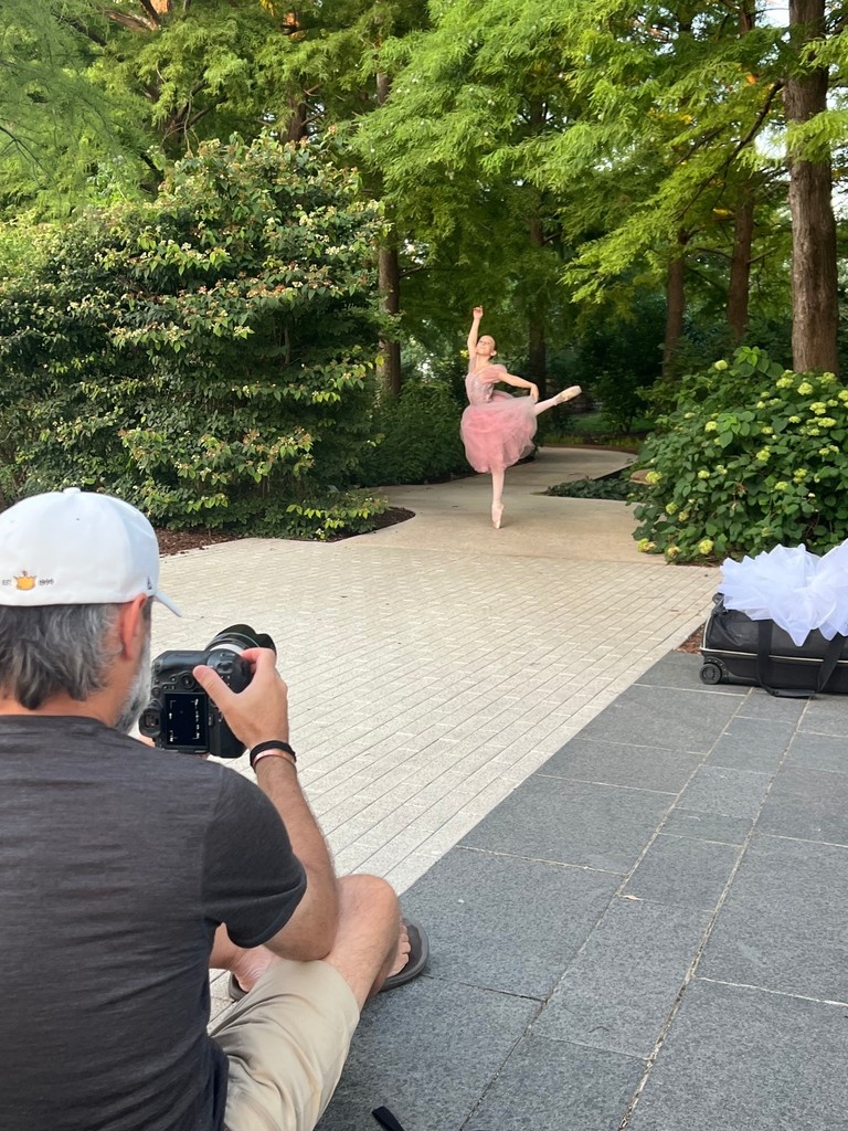 Photographer Dad in action, POV behind the scenes. =) Our tiniest dancer was excited for a photoshoot to celebrate and memorialize her being on pointe, and it was such a great time! Anyone recognize this location? Thanks to Holly for the shot!