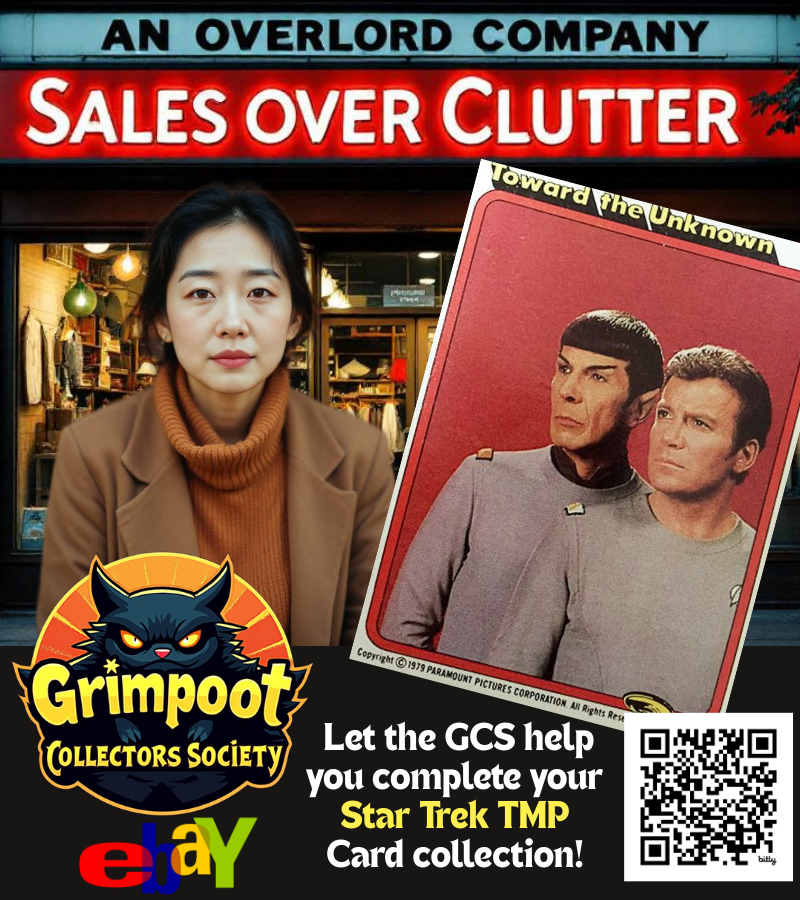 Sales over Clutter (@seller_ol) on Twitter photo Topps Boldly Goes: A Look Back at the 1979 Star Trek: The Motion Picture Trading Card Set
<a href="/ncore_ol/">Nerdcore Overlord</a> @pcast_ol <a href="/sports_ol/">Sports Overlord</a> @things_ol <a href="/cbc_ol/">Overlord of Comics and toys w/Gamila Radi</a> <a href="/tpc_ol/">Clynt 'Nay Nay' Montgomery, The Podcast Collector</a> <a href="/pds_ol/">Podcast Stories w/Garrett Loomer</a> #OverlordContent
Overlord Article bit.ly/3UMXw9V
Grimpoot Store ebay.to/47lxH5V Topps Boldly Goes: A Look Back at the 1979 Star Trek: The Motion Picture Trading Card Set
<a href="/ncore_ol/">Nerdcore Overlord</a> @pcast_ol <a href="/sports_ol/">Sports Overlord</a> @things_ol <a href="/cbc_ol/">Overlord of Comics and toys w/Gamila Radi</a> <a href="/tpc_ol/">Clynt 'Nay Nay' Montgomery, The Podcast Collector</a> <a href="/pds_ol/">Podcast Stories w/Garrett Loomer</a> #OverlordContent
Overlord Article bit.ly/3UMXw9V
Grimpoot Store ebay.to/47lxH5V