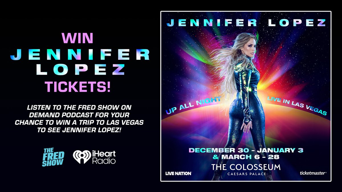 The Fred Show has your chance to win a trip for 2 to see Jennifer Lopez’s brand new Las Vegas residency. Listen to The Fred Show On Demand podcast on the FREE iHeartRadio app to get your daily keyword to text in for a chance to win!

Listen ➡️ iheart.com/podcast/1159-t…