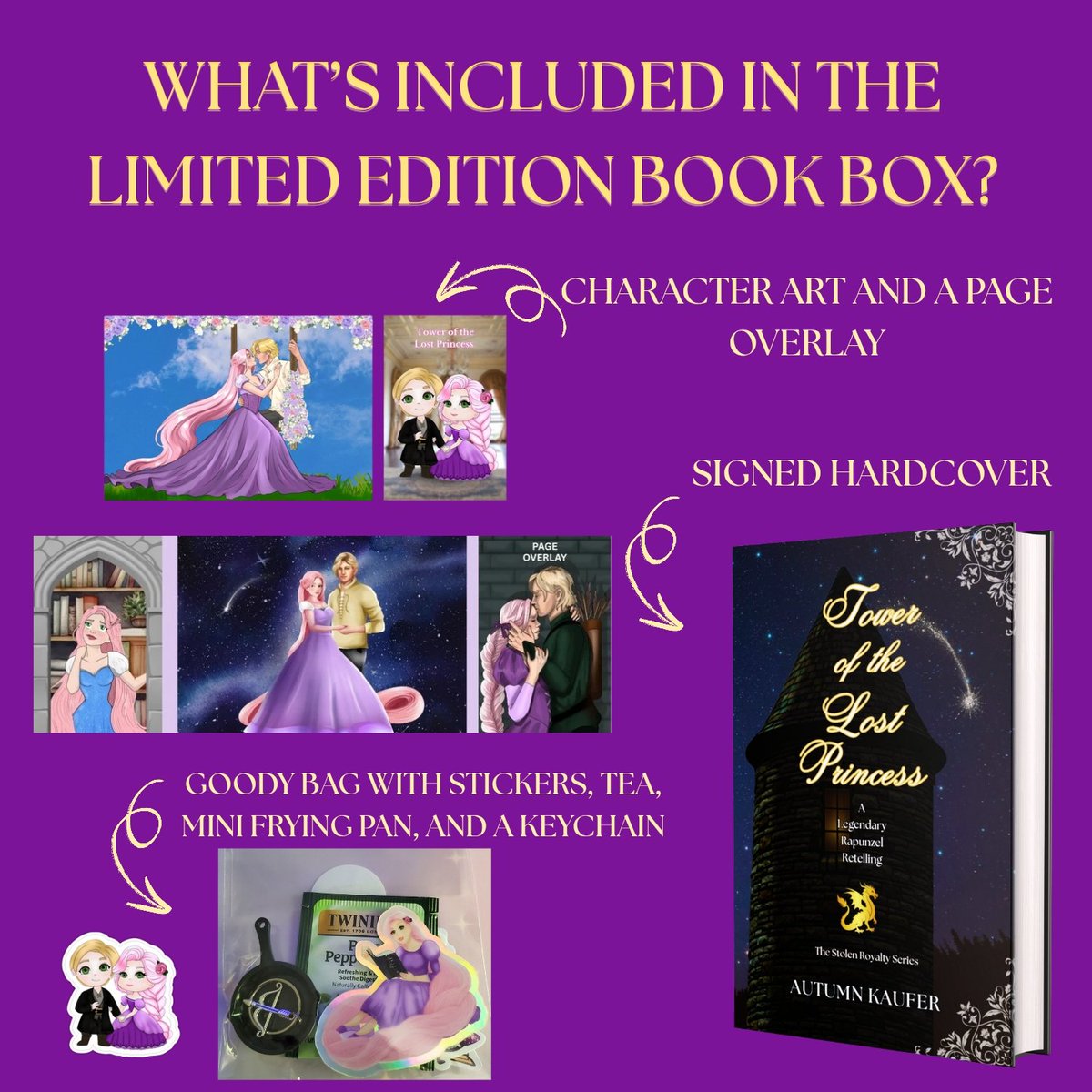 Pre-order is available! Limited quantities.

💘 Tower of the Lost Princess is a fairytale retelling where Rapunzel meets Robin Hood! She's spent her life hidden away in a tower. He's a dragon shifter on the run from the law. When they meet, sparks will fly! 💘

(See my 🔗🌳)