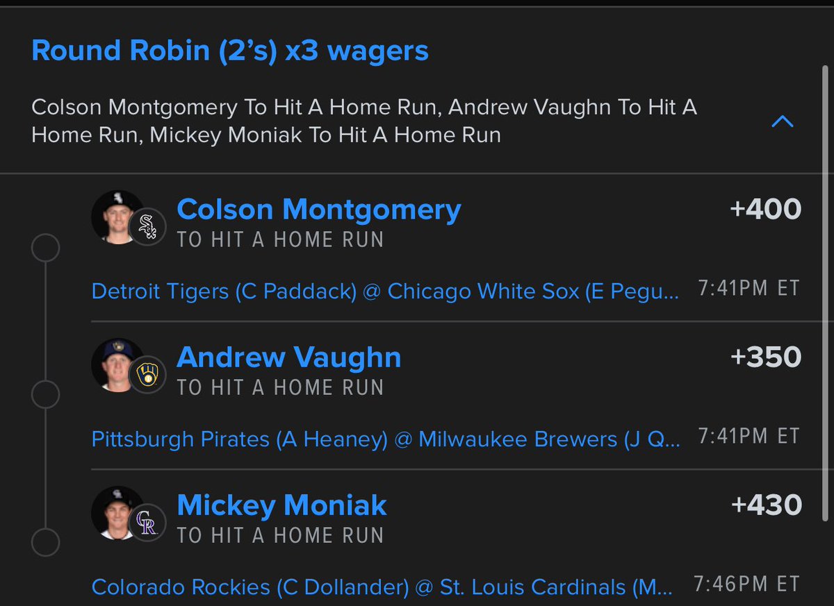 Proper_Picks's tweet image. MLB 8/11 - HR Lotto and RR 

Let’s get 3 dingers tonight !! Who’s with me ?

Don’t forget to RR by 2. 

Full card on @thewinn1ngedge discord and winible page 

Winible.com/thewinningedge

#MLB #Homerun #Baseball #Viral