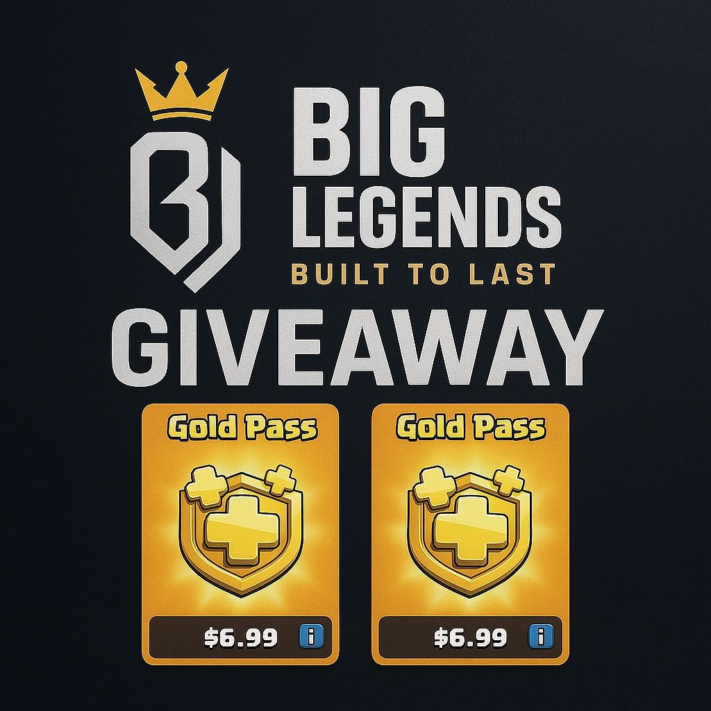 🏆 BiG Legends launched this month and to celebrate we’re giving away 2 Gold Passes!🏆
To enter:
✅ Like and share this post
✅ Join BL Disc: discord.gg/35pvpq555V
✅ Join RQ Disc: discord.gg/ragequitters
✅ Follow <a href="/daniloclasher/">BiG BØSS</a> 
📅 Winners announced Aug 17th on discord!