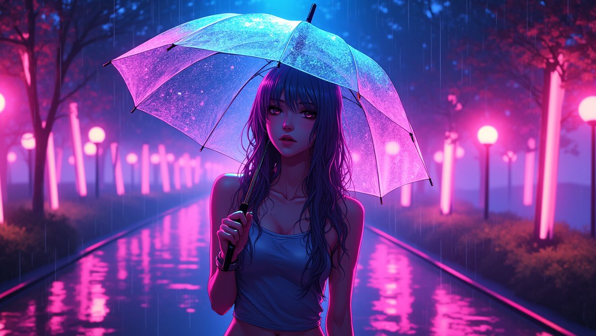 VelvoidX's tweet photo. umbrella of light
rain kisses every bare inch
city drinks me in
#neon #cyberpunk #wetlook https://t.co/U9bG91WU4D